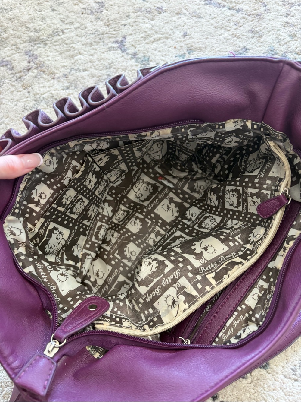 Vintage 2011 Betty Boop Purple Shoulder Bag - Picture 6 of 9